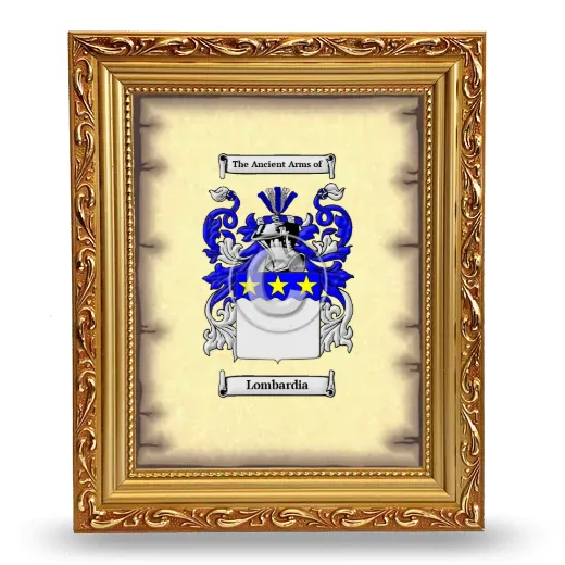 Lombardia Coat of Arms Framed - Gold