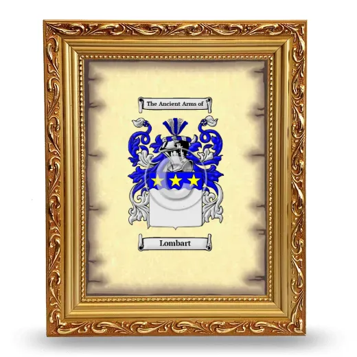 Lombart Coat of Arms Framed - Gold