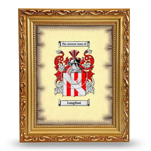 Longfoot Coat of Arms Framed - Gold