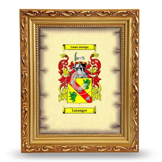 Loranger Coat of Arms Framed - Gold