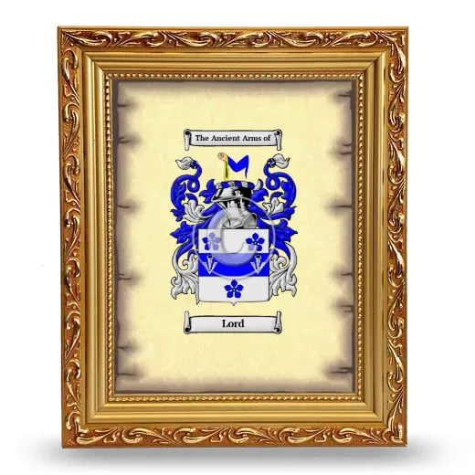Lord Coat of Arms Framed - Gold