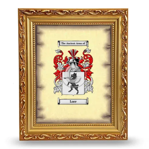 Lore Coat of Arms Framed - Gold