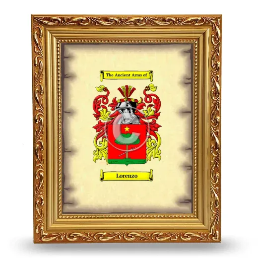 Lorenzo Coat of Arms Framed - Gold