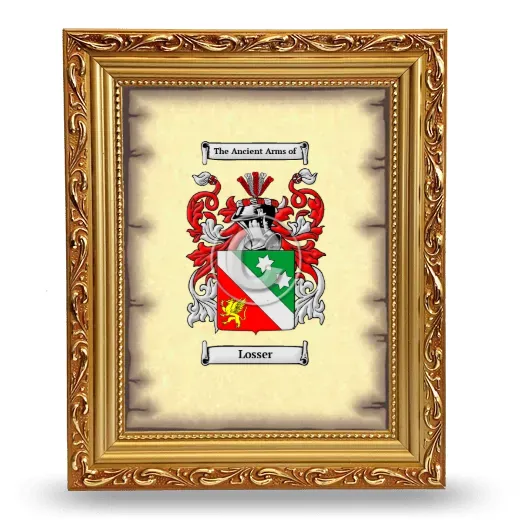 Losser Coat of Arms Framed - Gold