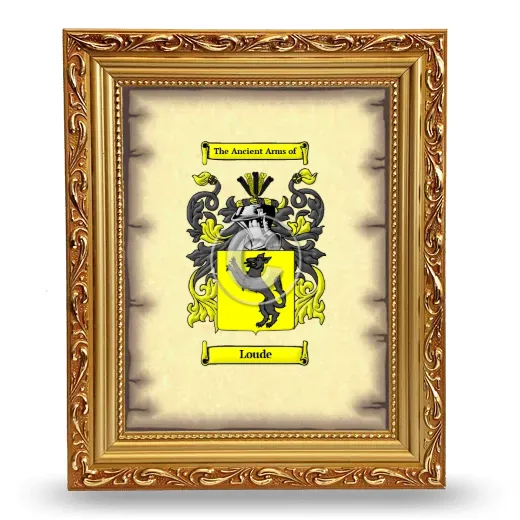 Loude Coat of Arms Framed - Gold