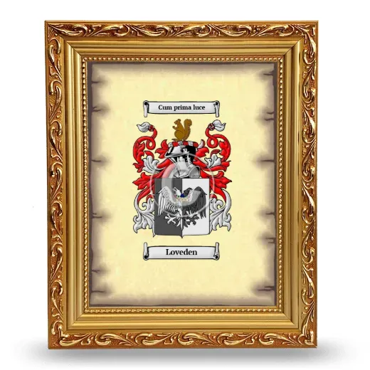 Loveden Coat of Arms Framed - Gold