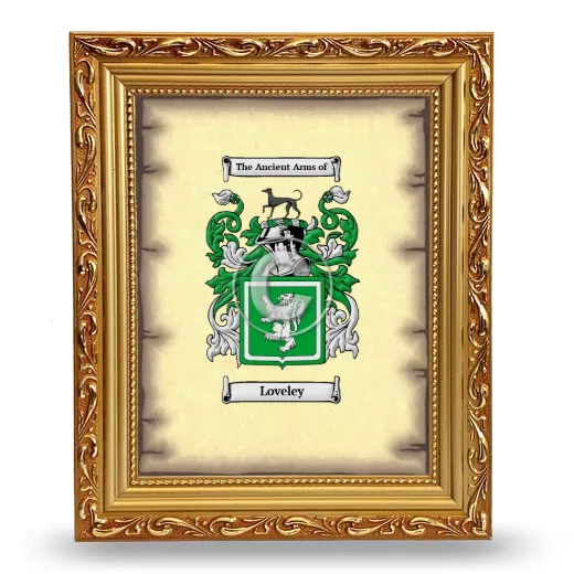 Loveley Coat of Arms Framed - Gold