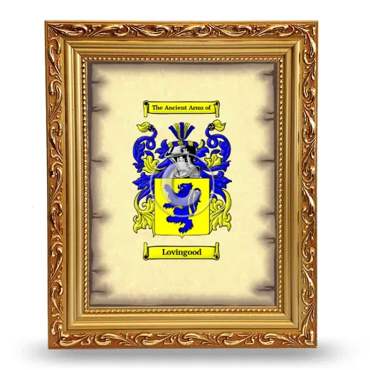 Lovingood Coat of Arms Framed - Gold
