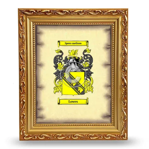 Lowes Coat of Arms Framed - Gold