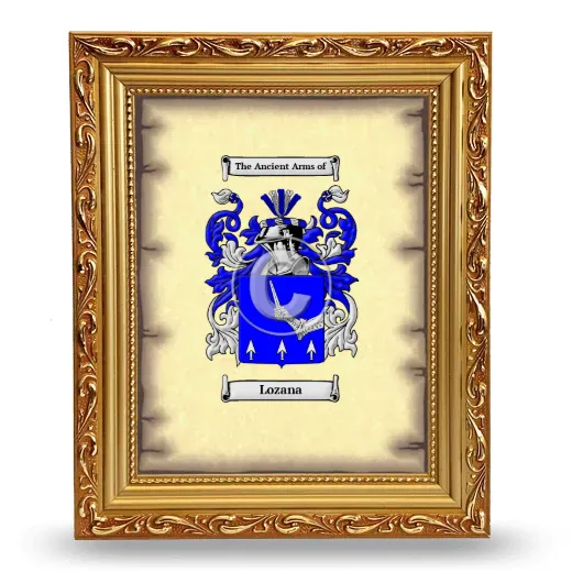 Lozana Coat of Arms Framed - Gold