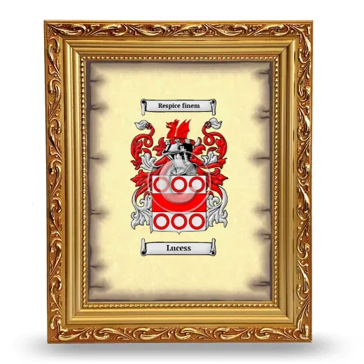 Lucess Coat of Arms Framed - Gold