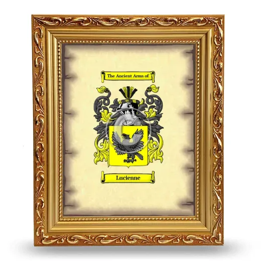 Lucienne Coat of Arms Framed - Gold