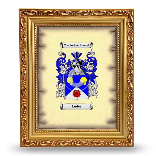 Luder Coat of Arms Framed - Gold