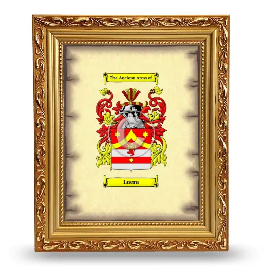 Luera Coat of Arms Framed - Gold