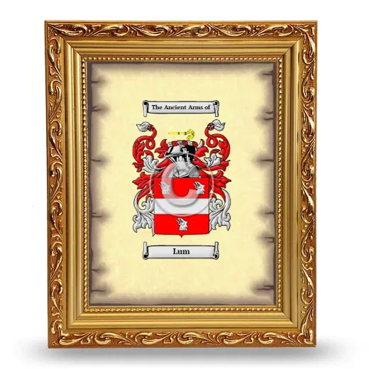 Lum Coat of Arms Framed - Gold