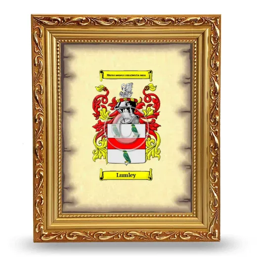 Lumley Coat of Arms Framed - Gold