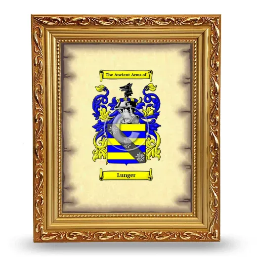 Lunger Coat of Arms Framed - Gold