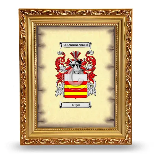 Lupu Coat of Arms Framed - Gold