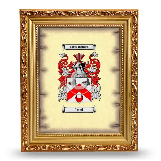 Lurd Coat of Arms Framed - Gold