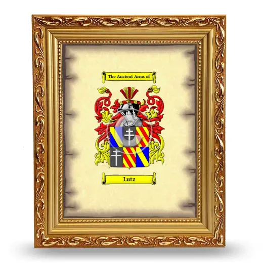 Lutz Coat of Arms Framed - Gold