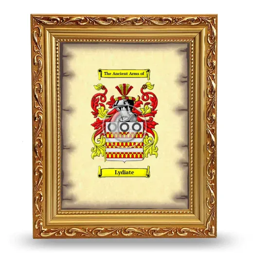 Lydiate Coat of Arms Framed - Gold
