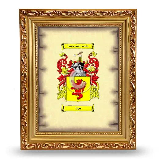 Lye Coat of Arms Framed - Gold