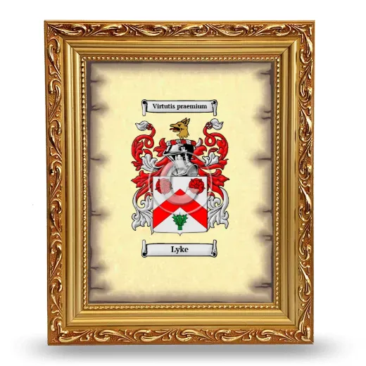Lyke Coat of Arms Framed - Gold