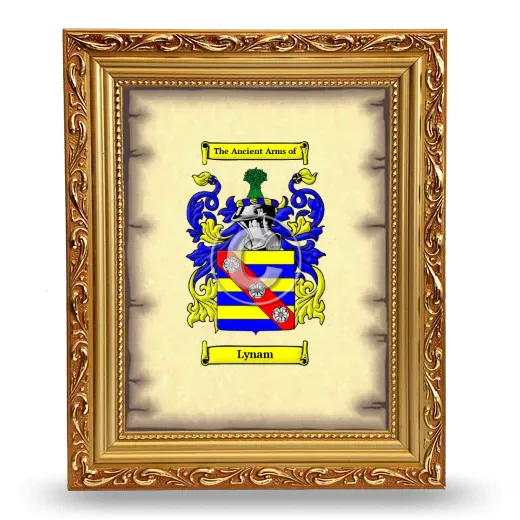 Lynam Coat of Arms Framed - Gold