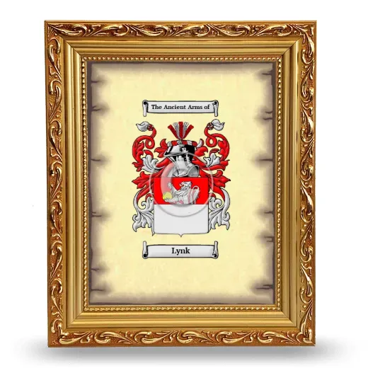 Lynk Coat of Arms Framed - Gold