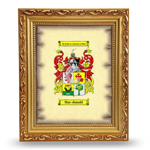 Mac-donald Coat of Arms Framed - Gold