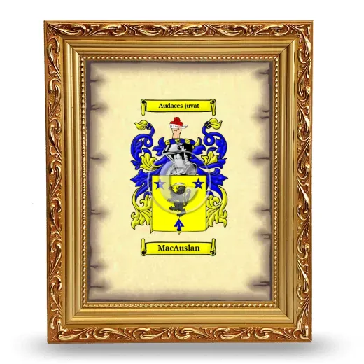 MacAuslan Coat of Arms Framed - Gold