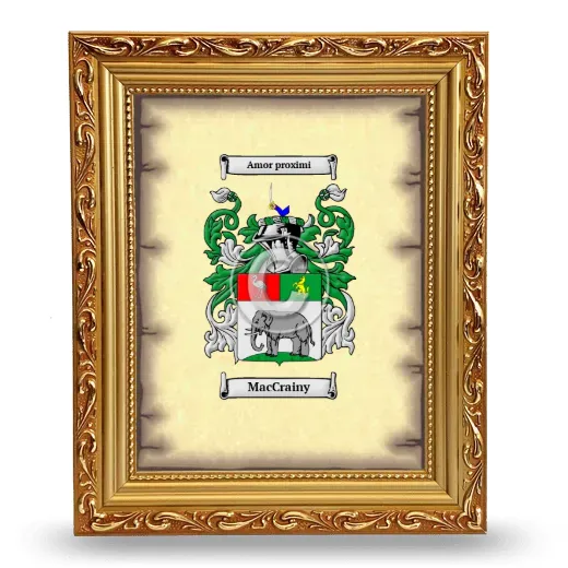 MacCrainy Coat of Arms Framed - Gold