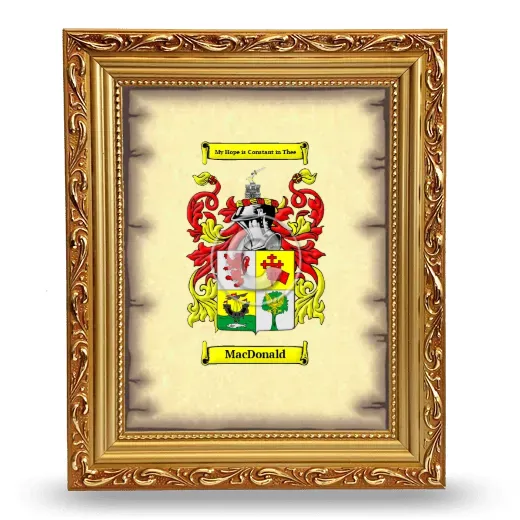MacDonald Coat of Arms Framed - Gold
