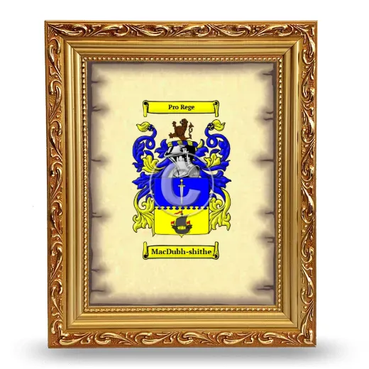 MacDubh-shithe Coat of Arms Framed - Gold