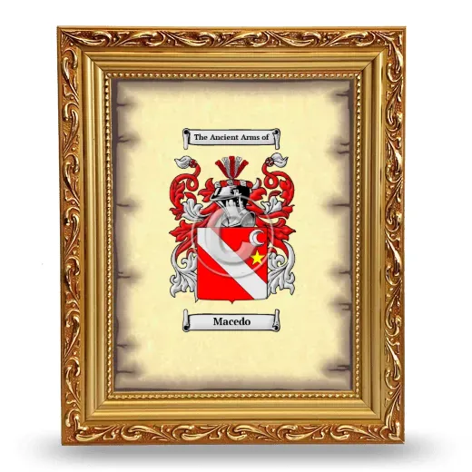 Macedo Coat of Arms Framed - Gold