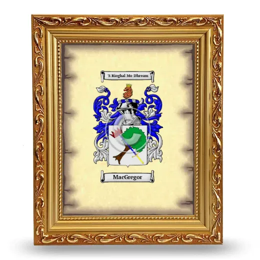 MacGregor Coat of Arms Framed - Gold