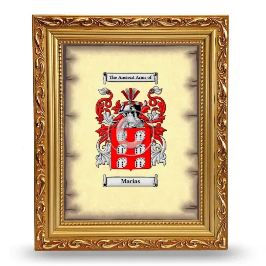 Macias Coat of Arms Framed - Gold