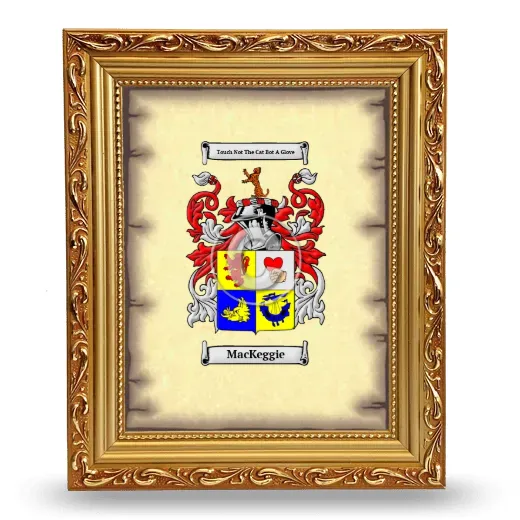MacKeggie Coat of Arms Framed - Gold