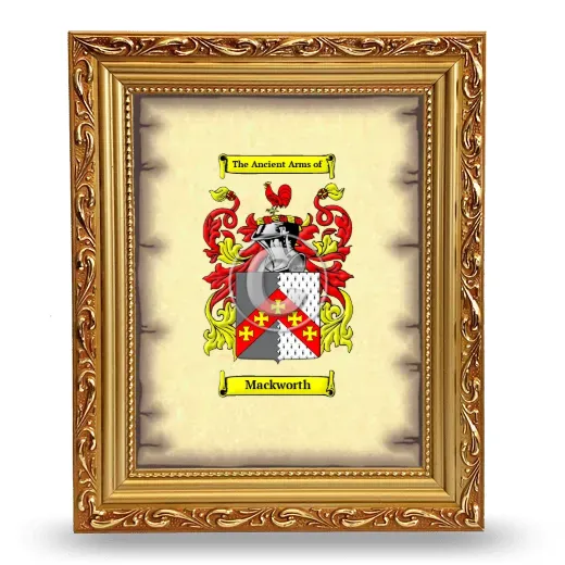 Mackworth Coat of Arms Framed - Gold