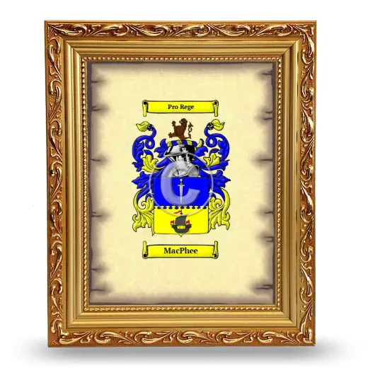 MacPhee Coat of Arms Framed - Gold