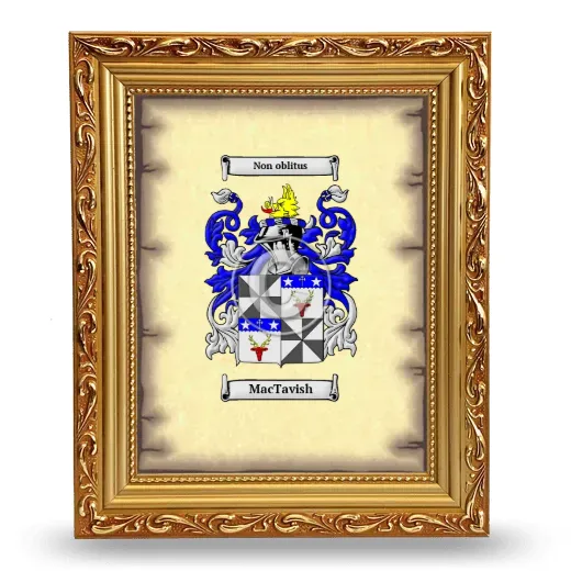 MacTavish Coat of Arms Framed - Gold