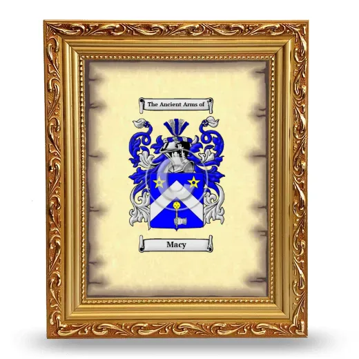 Macy Coat of Arms Framed - Gold