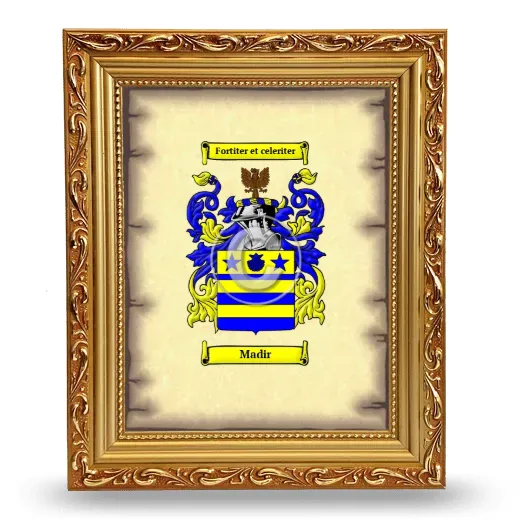 Madir Coat of Arms Framed - Gold