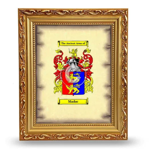 Madoc Coat of Arms Framed - Gold