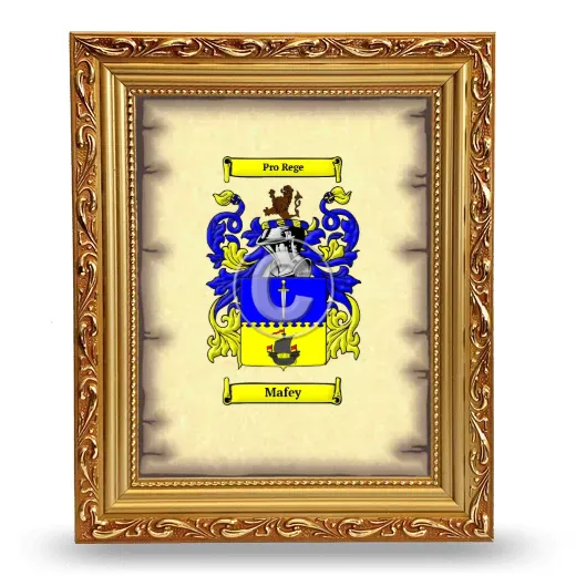 Mafey Coat of Arms Framed - Gold