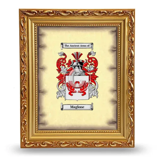 Maglone Coat of Arms Framed - Gold