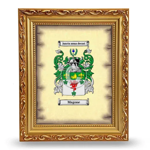 Magone Coat of Arms Framed - Gold