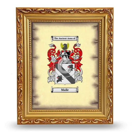 Maile Coat of Arms Framed - Gold