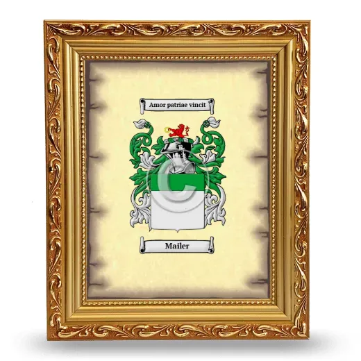 Mailer Coat of Arms Framed - Gold