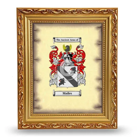 Mailes Coat of Arms Framed - Gold